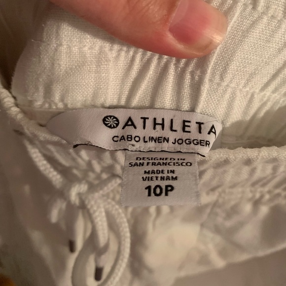 Athleta White Cabo Linen Jogger - Picture 3 of 3